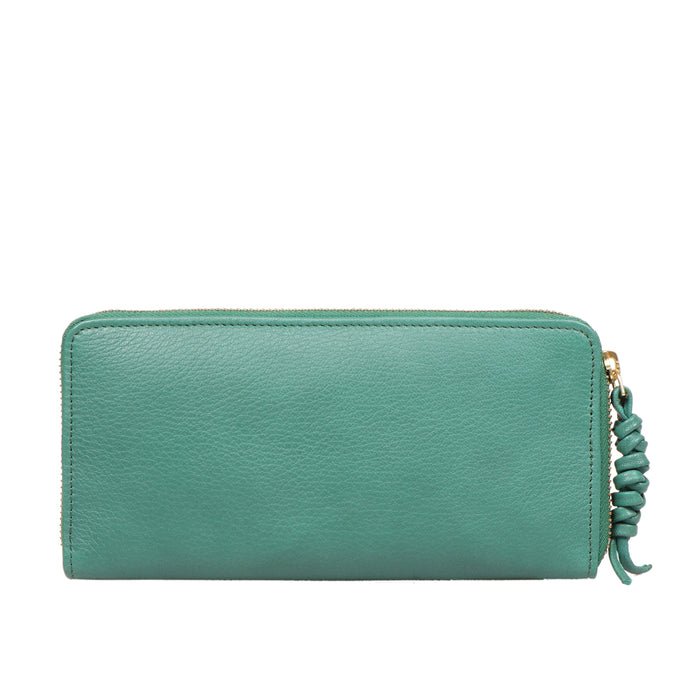 Hidesign HERA W1 ZIP AROUND WALLET Green