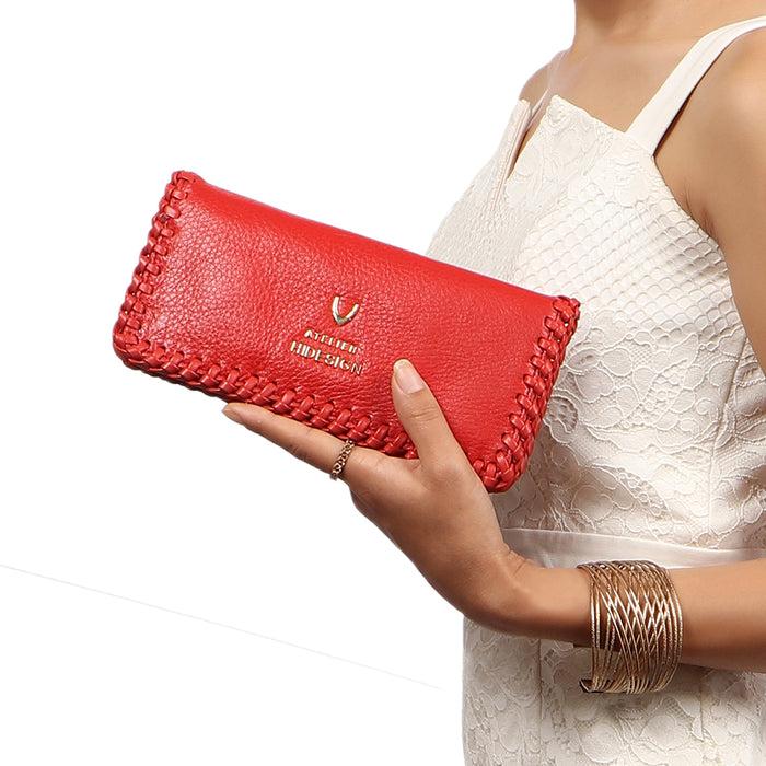 Hidesign HERA W2 BI-FOLD WALLET Red