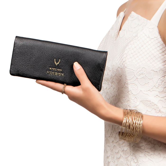Hidesign HERA W4 LONG BI-FOLD WALLET Black