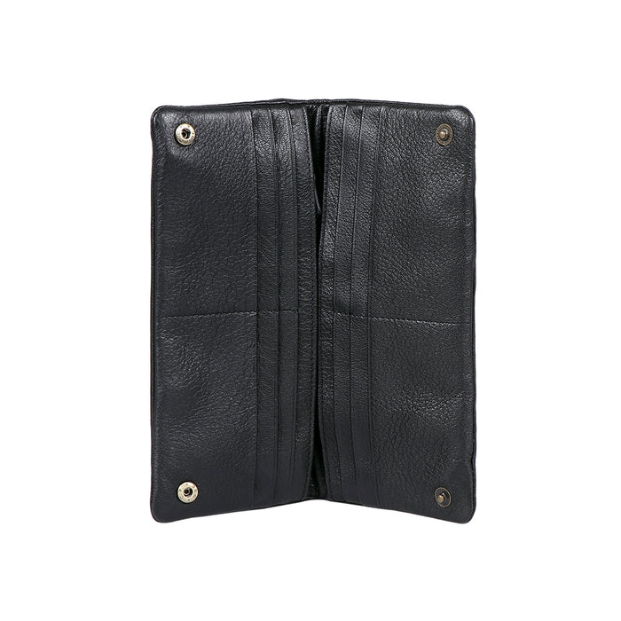 Hidesign HERA W4 LONG BI-FOLD WALLET Black
