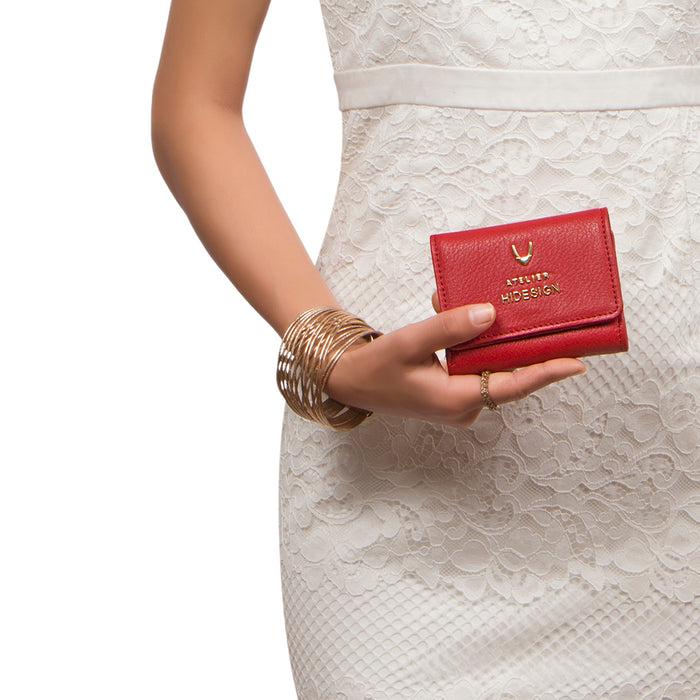 Hidesign HERA W5 TRI-FOLD WALLET Red