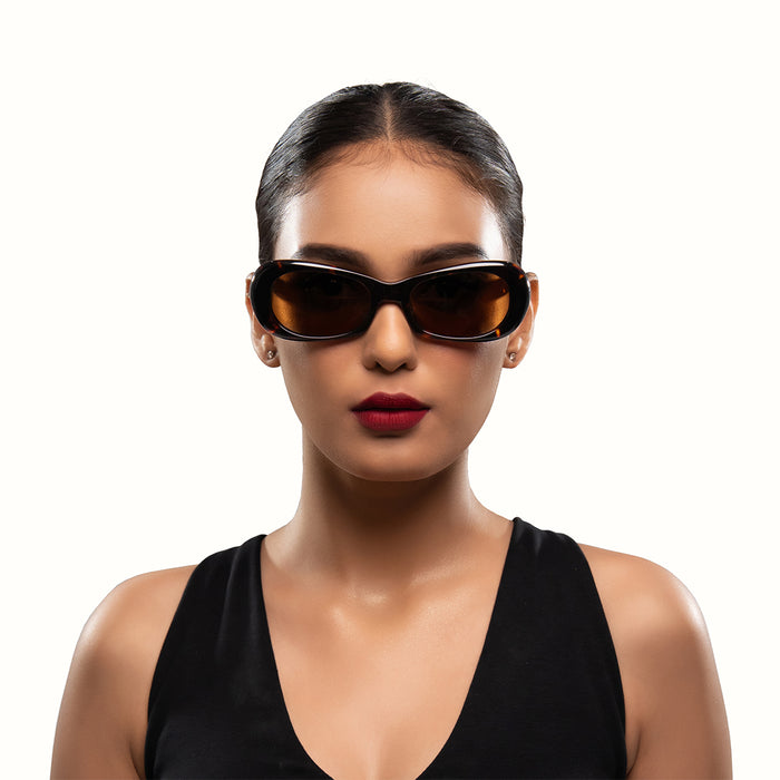 Hidesign HYDRA RETRO OVAL SUNGLASS Brown