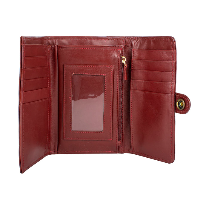 Hidesign INTERCATO 10 RF TRI-FOLD WALLET Red