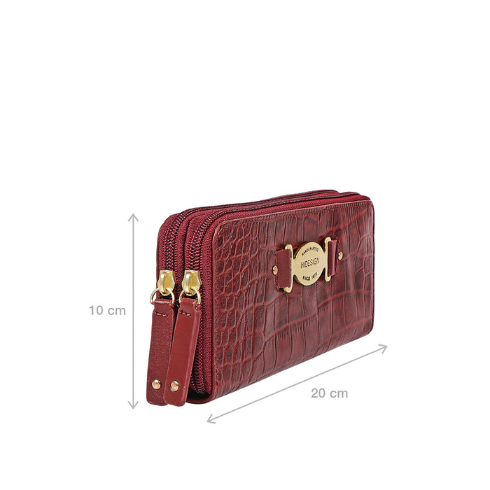 Hidesign JEWEL W2 ZIP AROUND WALLET Red
