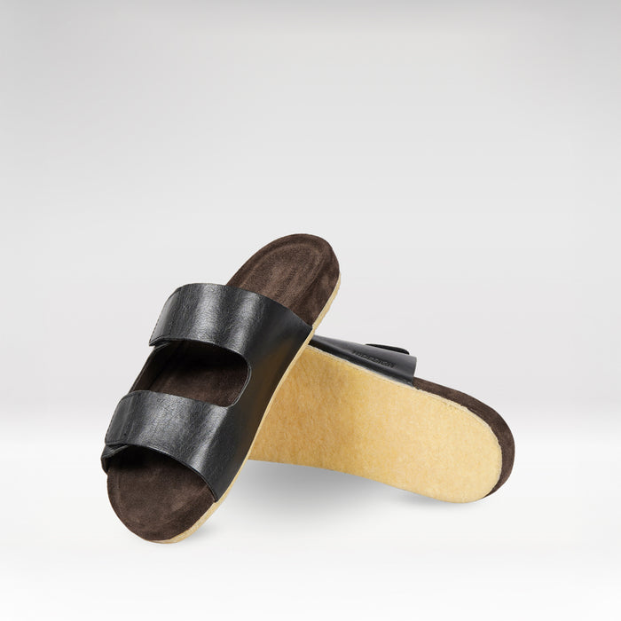 hidesign KISAWA MEN'S SLIDES Black