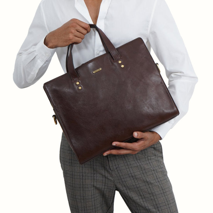 Hidesign LA PLATA 03 LAPTOP BAG Dark Brown