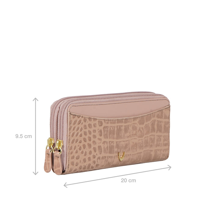 Hidesign LILAC W1 SB DOUBLE ZIP AROUND WALLET Pink