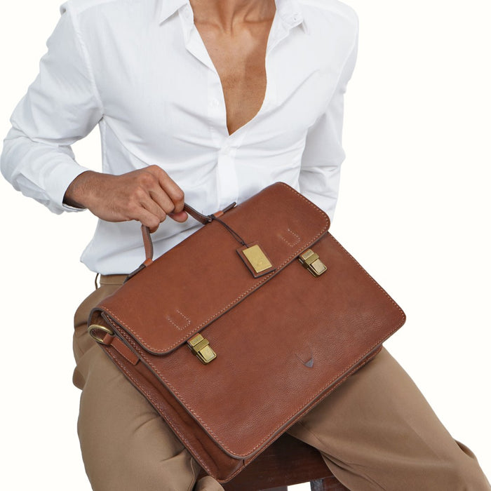 Hidesign MALMO 03 BRIEFCASE Tan