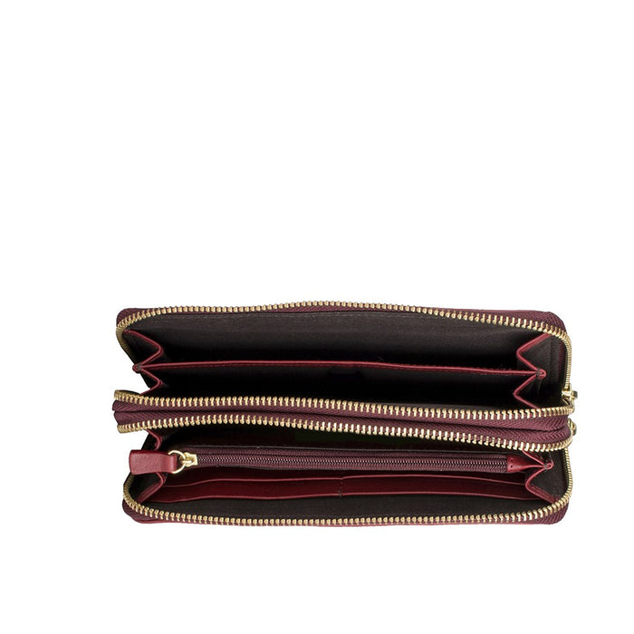 Hidesign MARTINA DOUBLE ZIP AROUND WALLET Marsala