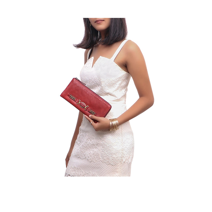 Hidesign METAL W1 L-ZIP AROUND WALLET Marsala