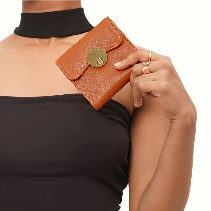 hidesign MILOS W4 TRI-FOLD WALLET Orange