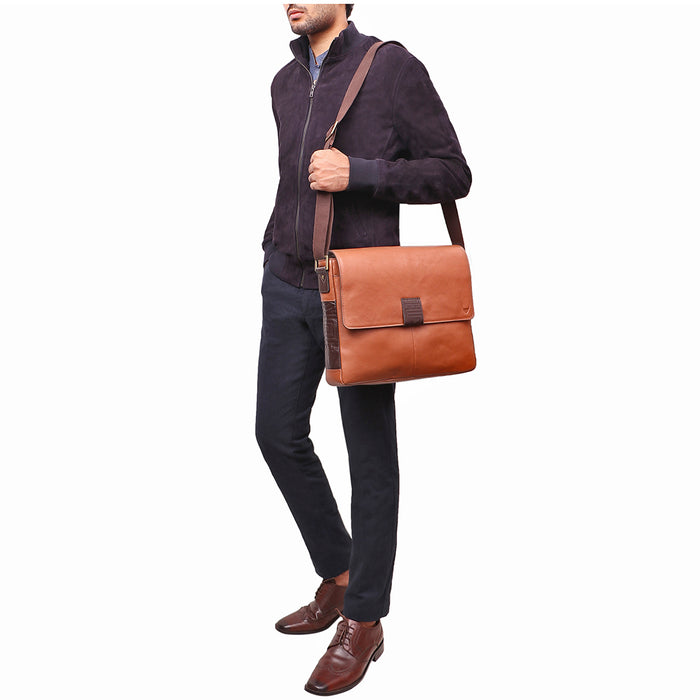 Hidesign PORTOBELLO 01 MESSENGER BAG Tan