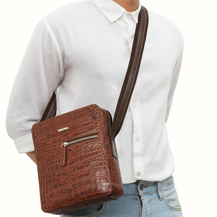 hidesign SERGE 01 CROSSBODY Tan