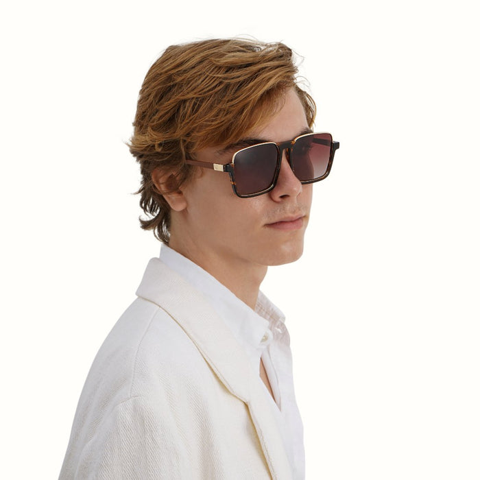 Hidesign SEYCHELLES SQUARE SUNGLASS Brown