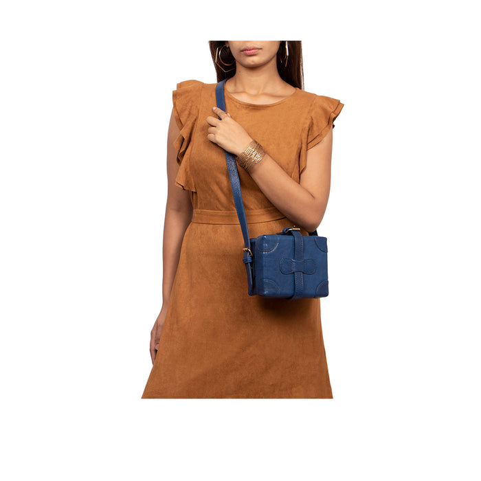 Hidesign SMALL BOXY SLING BAG Blue