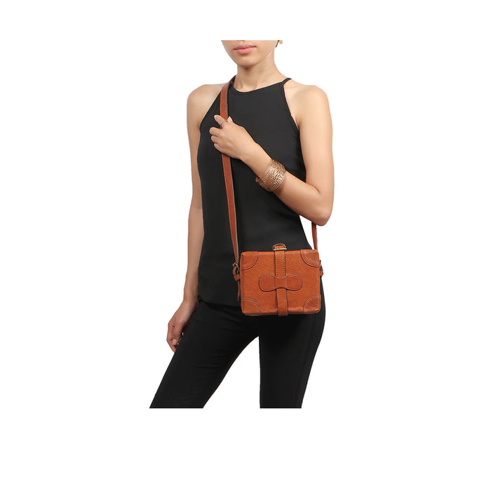 Hidesign SMALL BOXY SLING BAG Tan