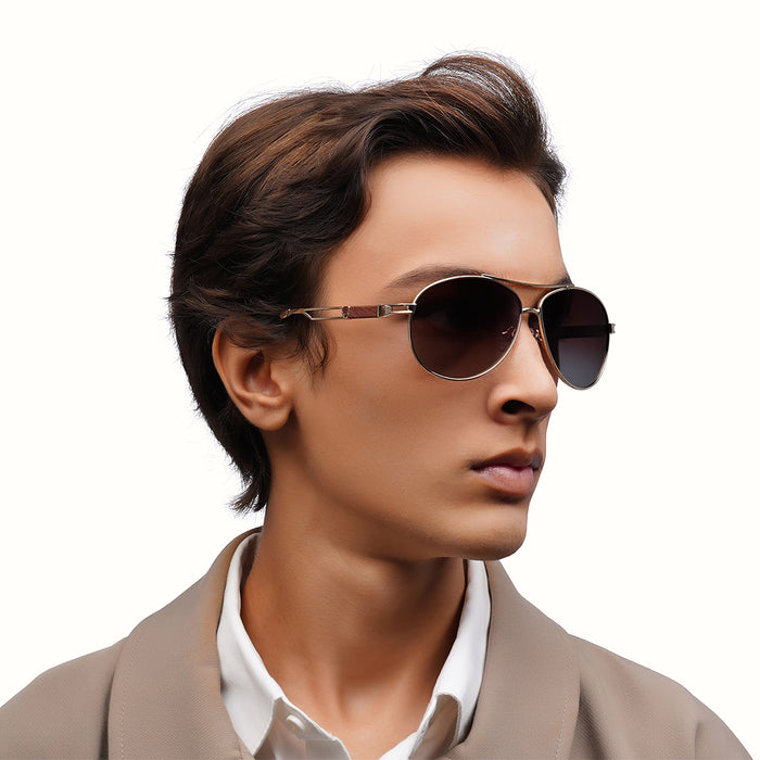 Hidesign ULYSSES AVIATOR SUNGLASS Brown