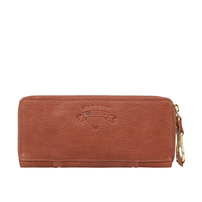 Hidesign WILD ROSE W2 DOUBLE ZIP AROUND WALLET Tan