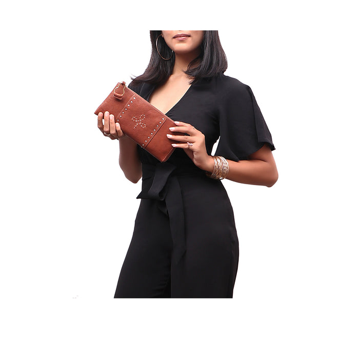 Hidesign WILD ROSE W3 L-ZIP AROUND WALLET Tan