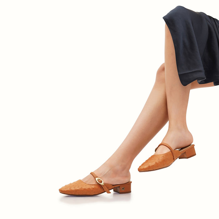 Hidesign NASSAU WOMEN’S OSTRICH LEATHER SANDALS Tan