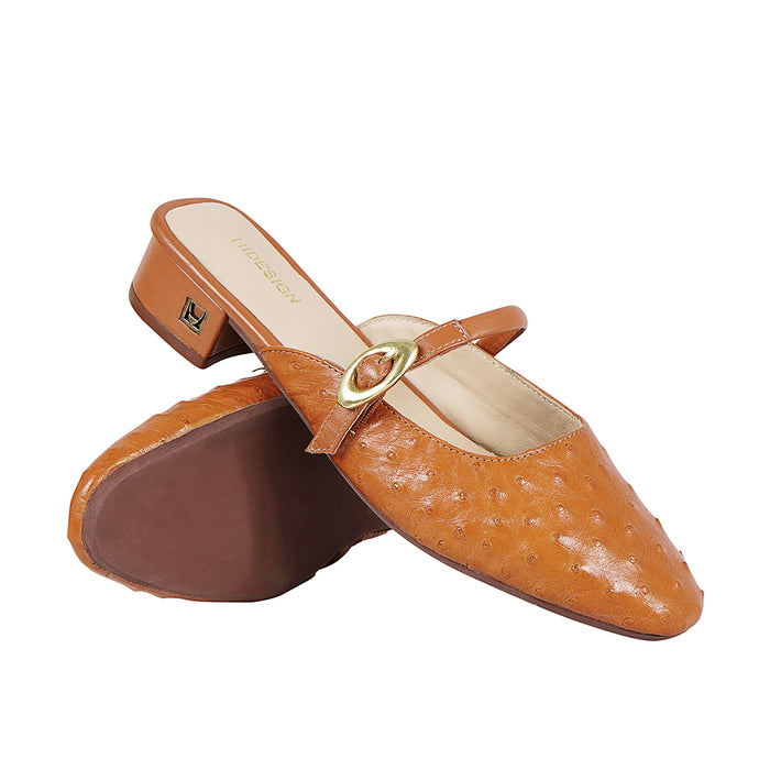 Hidesign NASSAU WOMEN’S OSTRICH LEATHER SANDALS Tan