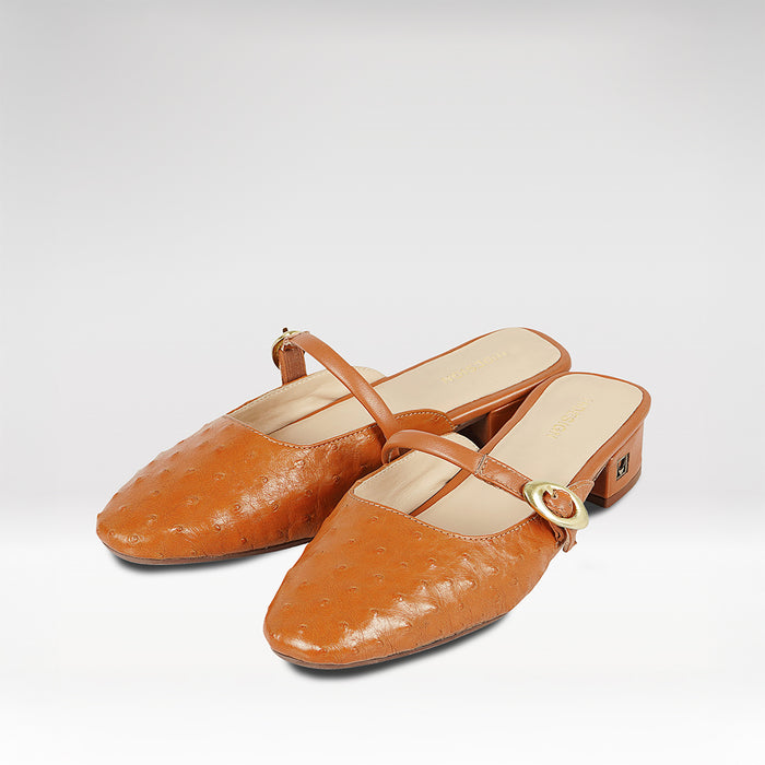 hidesign NASSAU WOMEN’S OSTRICH LEATHER SANDALS Tan