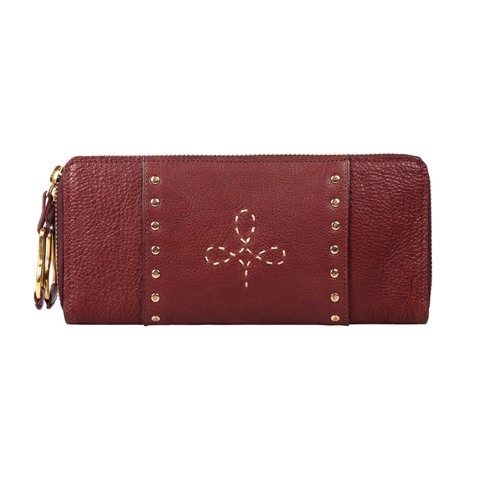 Hidesign WILD ROSE W2 DOUBLE ZIP AROUND WALLET Marsala