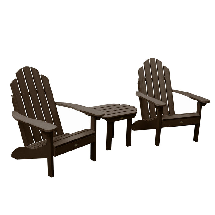 Highwood USA 2 Classic Westport Adirondack Chairs with Westport Side Table