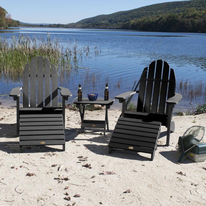 Highwood USA 2 Essential Adirondack Chairs Folding Table & 2 Ottomans