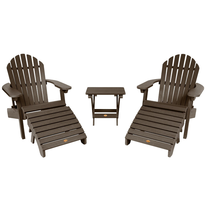 Highwood USA 2 Hamilton Adirondack Chairs 2 Ottomans & Side Table