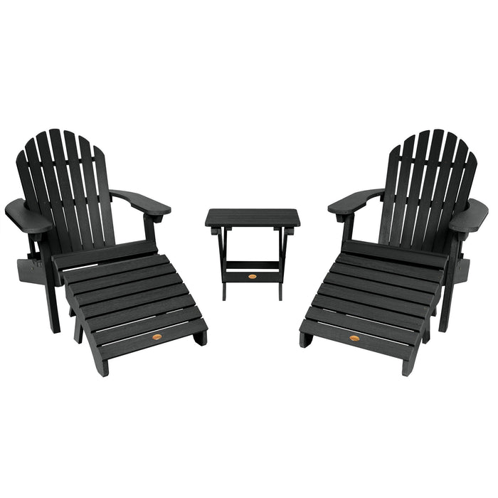 Highwood USA 2 Hamilton Adirondack Chairs 2 Ottomans & Side Table