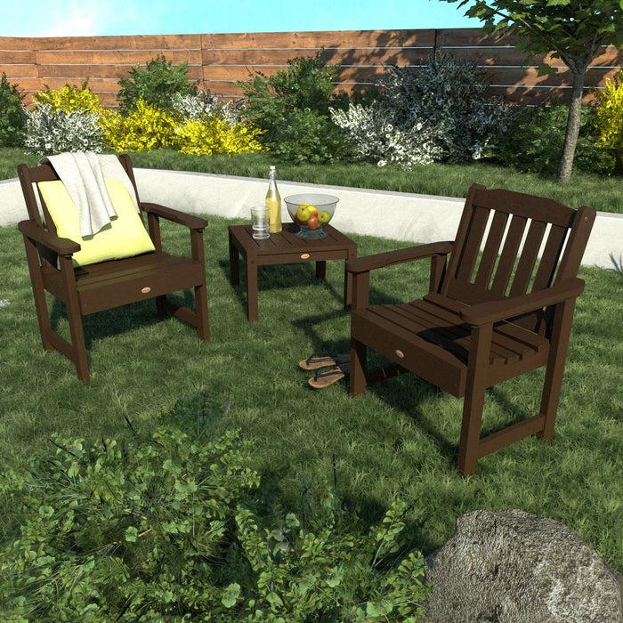 Highwood USA 2 Lehigh Garden Chairs With 1 Square Side Table