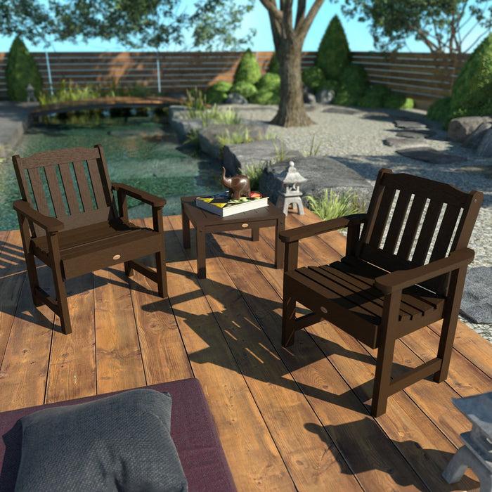Highwood USA 2 Lehigh Garden Chairs With 1 Square Side Table