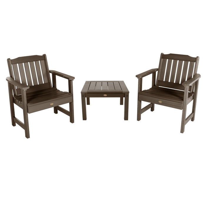 Highwood USA 2 Lehigh Garden Chairs with 1 Square Side Table