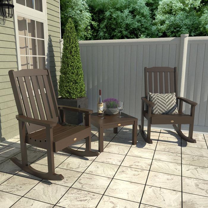 Highwood USA 2 Lehigh Rocking Chairs With Adirondack Side Table