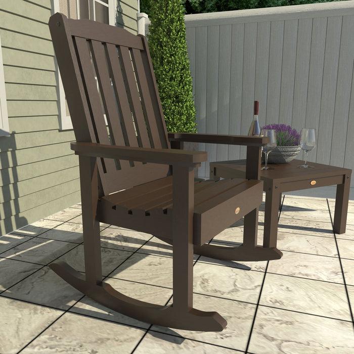 Highwood USA 2 Lehigh Rocking Chairs With Adirondack Side Table