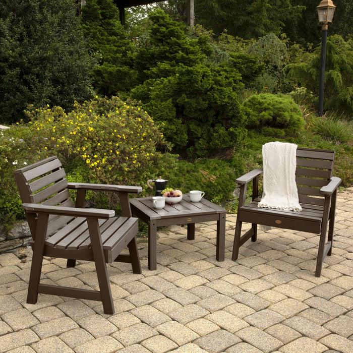 Highwood USA 2 Weatherly Garden Chairs With Square Side Table