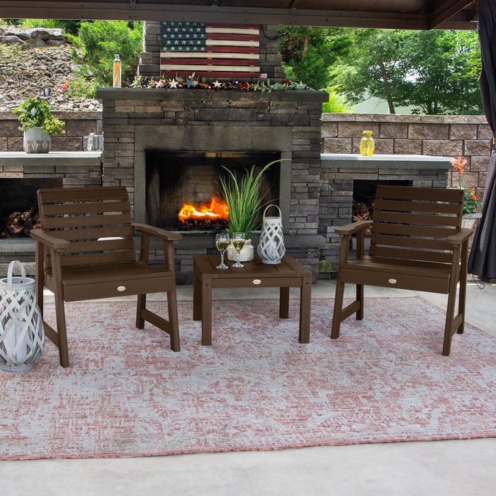 Highwood USA 2 Weatherly Garden Chairs With Square Side Table