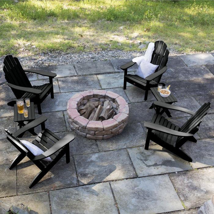 Highwood USA 4 Classic Westport Adirondack Chairs With 2 Folding Side Tables