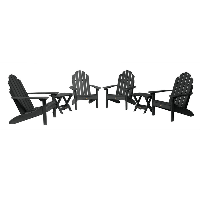 Highwood USA 4 Classic Westport Adirondack Chairs With 2 Folding Side Tables