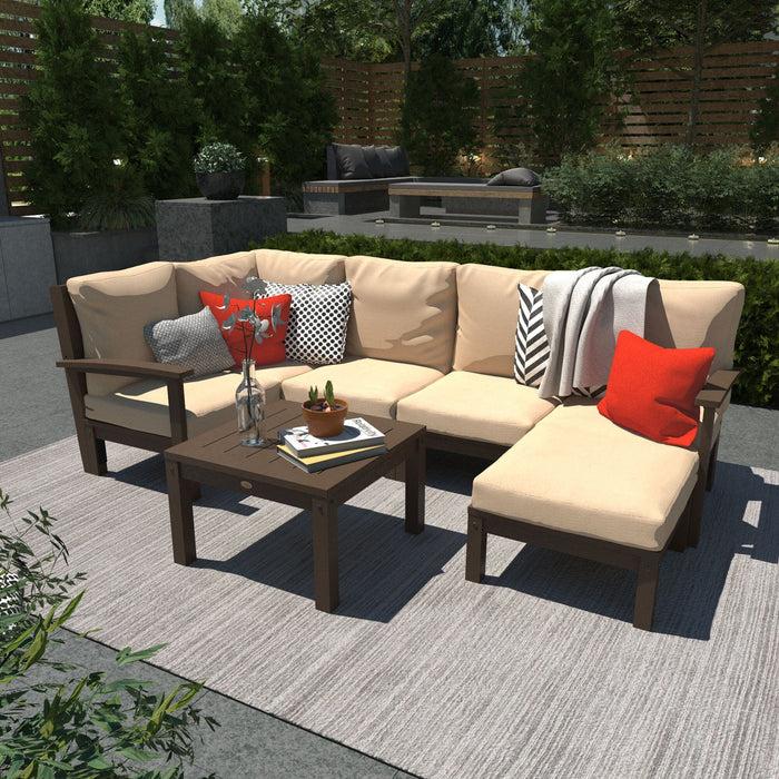 Highwood USA Bespoke Deep Seating: 7 Piece Sectional Set With Ottoman And Side Table