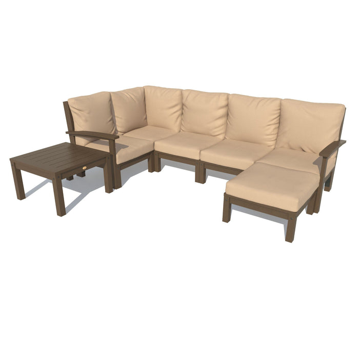 Highwood USA Bespoke Deep Seating: 7 Piece Sectional Set with Ottoman and Side Table