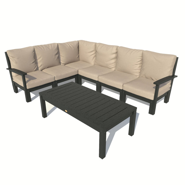 Highwood USA Bespoke Deep Seating: 7 Piece Sectional Sofa Set With Conversation Table