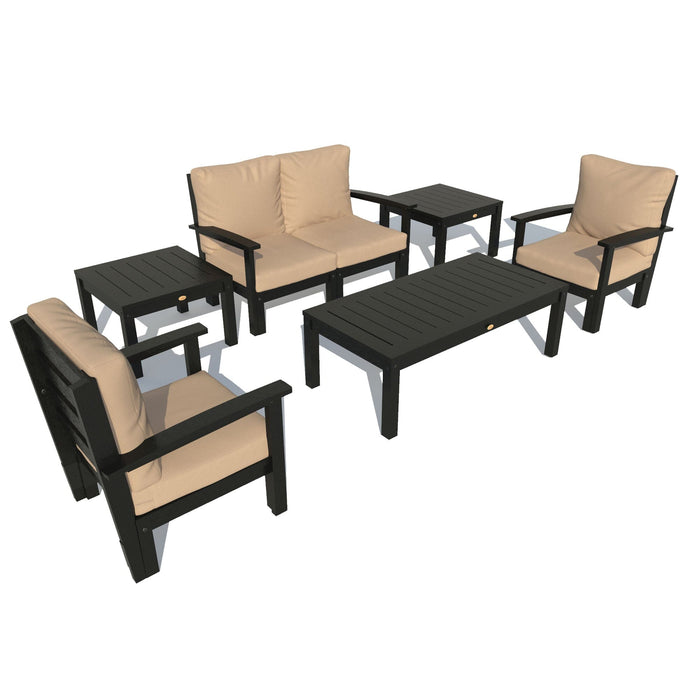 Highwood USA Bespoke Deep Seating: Loveseat Set of 2 Chairs Conversation Table and 2 Side Tables