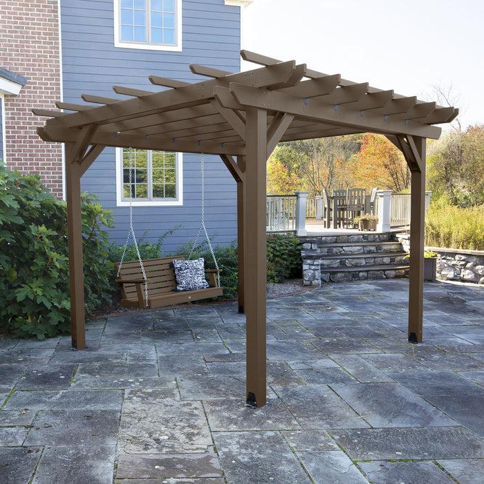 Highwood USA Bodhi 10' X 12' DIY Pergola With 5' Weatherly Porch Swing