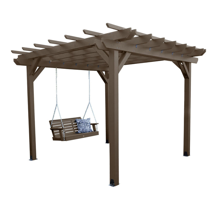 Highwood USA Bodhi 10' x 12' DIY Pergola with 5' Weatherly Porch Swing