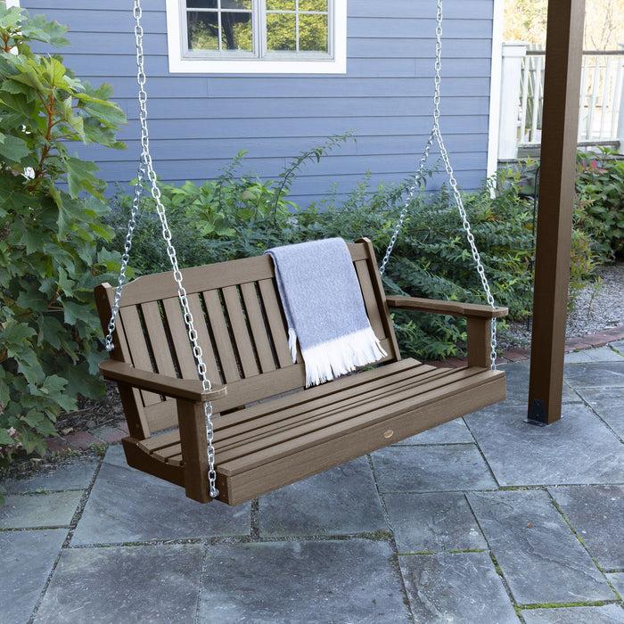 Highwood USA Bodhi 12' X 12' DIY Pergola With 5' Lehigh Porch Swing