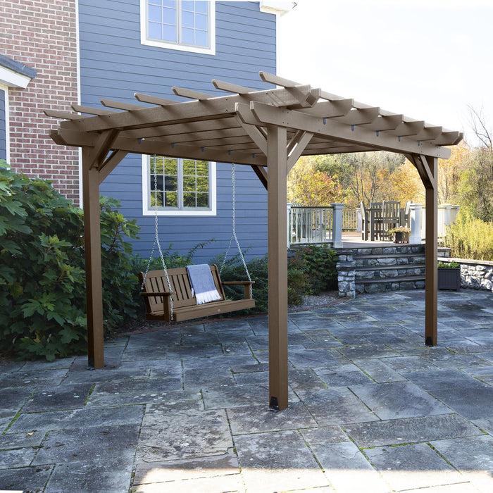 Highwood USA Bodhi 12' X 12' DIY Pergola With 5' Lehigh Porch Swing
