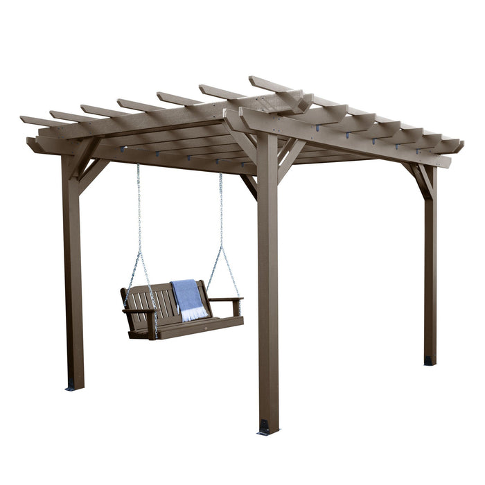 Highwood USA Bodhi 12' x 12' DIY Pergola with 5' Lehigh Porch Swing