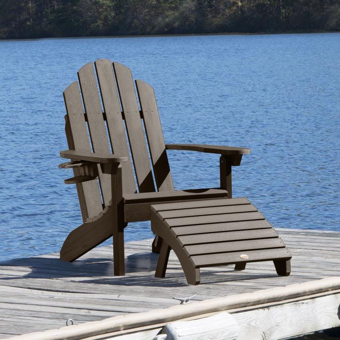 Highwood USA Classic Westport Adirondack Chair With Cup Holder & Folding Adirondack Ottoman